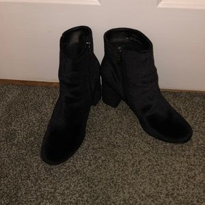 Black Velvet Heeled Boots